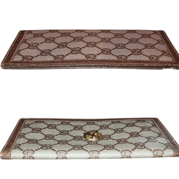Gucci Gg Supreme Beige/Brown Canvas Cat Animalier Wallet Like New Authentic - Picture 6 of 14